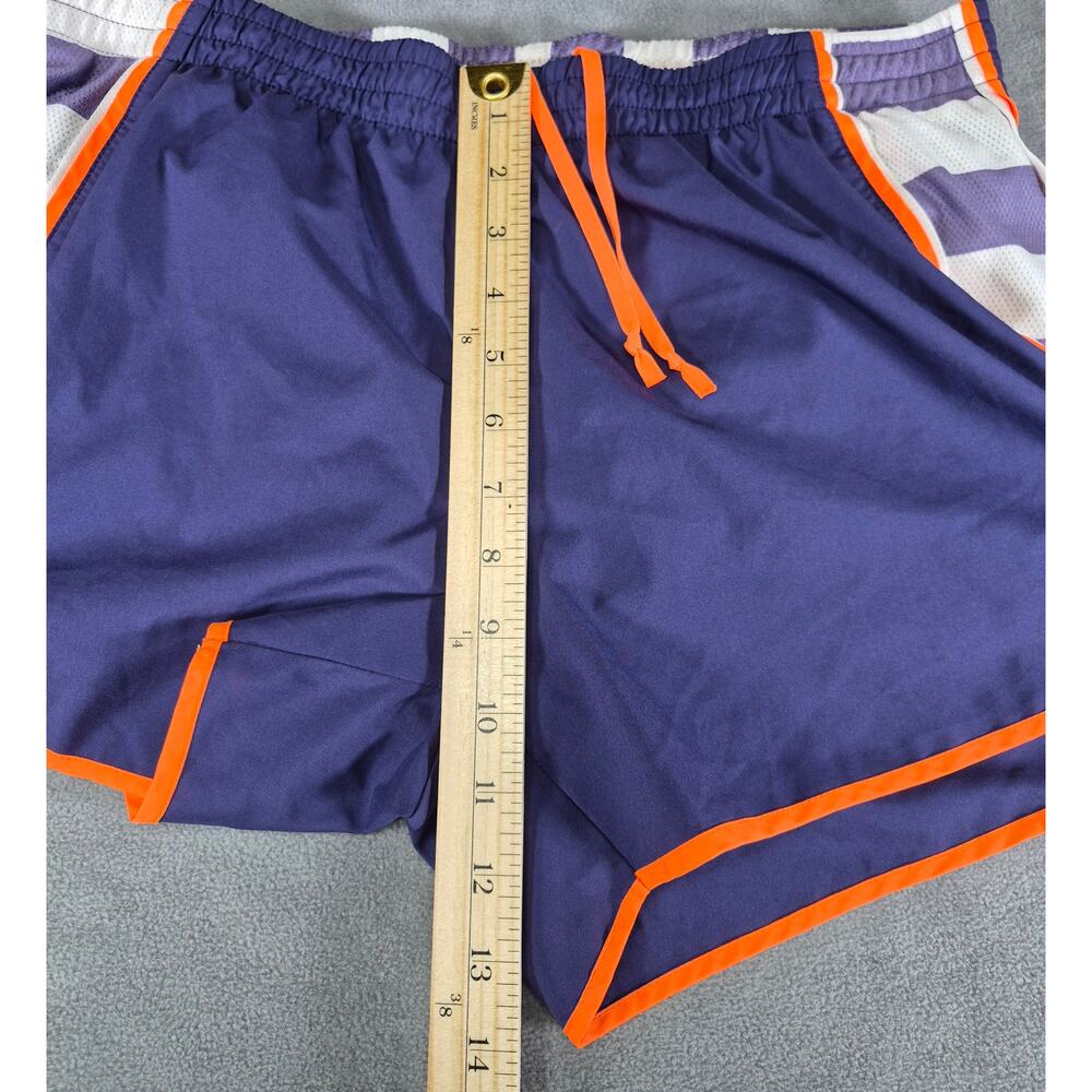 Nike Womens Dri-FIT Running Shorts Purple Orange Trim Size L Athletic - Picture 6 of 9